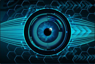 Siber güvenlik teknolojisi, bilgi siber güvenlik kavramı için soyut bir geçmiş. Vektör illüstrasyonu.