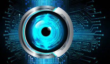 Mavi göz siber devre gelecekteki teknoloji konsepti