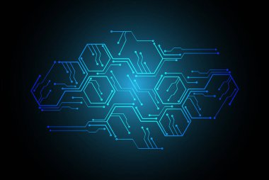 Mavi siber devre gelecekteki teknoloji konsepti