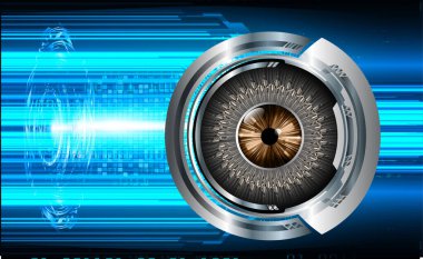 Mavi göz siber devre gelecekteki teknoloji konsepti