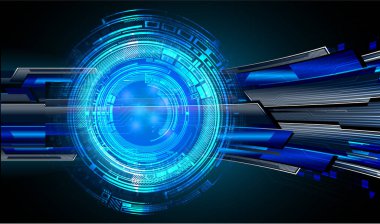 Mavi göz siber devre gelecekteki teknoloji konsepti