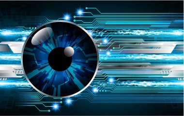 Mavi göz siber devre gelecekteki teknoloji konsepti