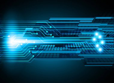 Mavi siber devre gelecekteki teknoloji konsepti