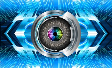 Mavi göz siber devre gelecekteki teknoloji konsepti