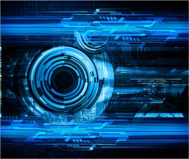 Mavi göz siber devre gelecekteki teknoloji konsepti