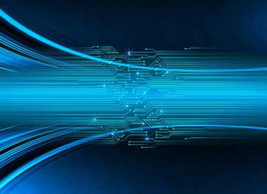 Mavi siber devre gelecekteki teknoloji konsepti