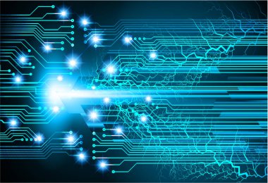 Mavi siber devre gelecekteki teknoloji konsepti