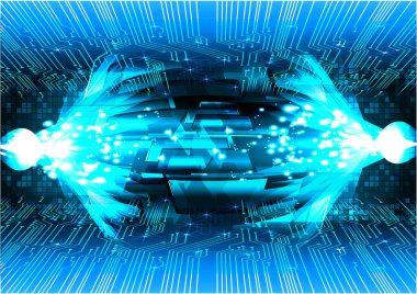 Mavi siber devre gelecekteki teknoloji konsepti