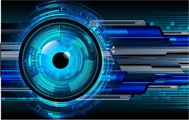 Mavi göz siber devre gelecekteki teknoloji konsepti