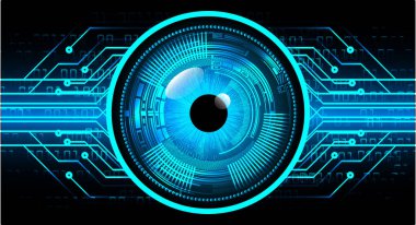 Mavi göz siber devre gelecekteki teknoloji konsepti