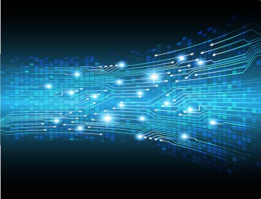 Mavi siber devre gelecekteki teknoloji konsepti