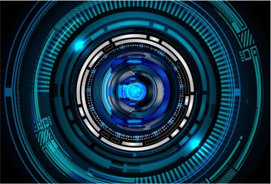 Mavi göz siber devre gelecekteki teknoloji konsepti