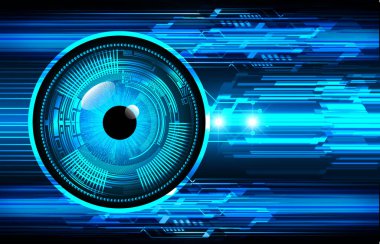 Mavi göz siber devre gelecekteki teknoloji konsepti