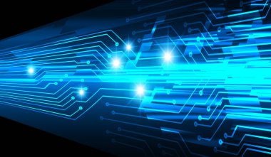 Mavi siber devre gelecekteki teknoloji konsepti