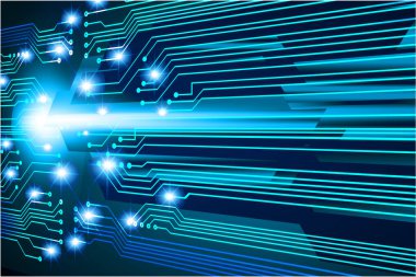 Mavi siber devre gelecekteki teknoloji konsepti