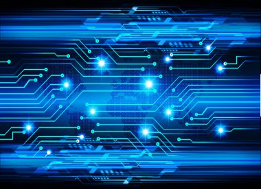 Mavi siber devre gelecekteki teknoloji konsepti