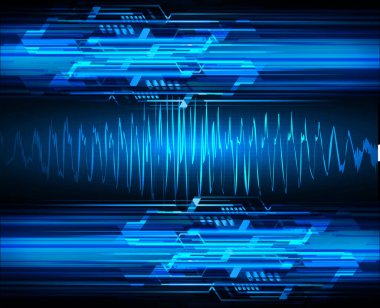 Mavi siber devre gelecekteki teknoloji konsepti