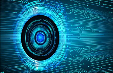 Mavi göz siber devre gelecekteki teknoloji konsepti