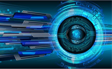 Mavi göz siber devre gelecekteki teknoloji konsepti