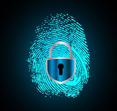 Kilitli siber güvenlik kavramı, soyut yüksek hızlı dijital internet bağlantısı tasarımı