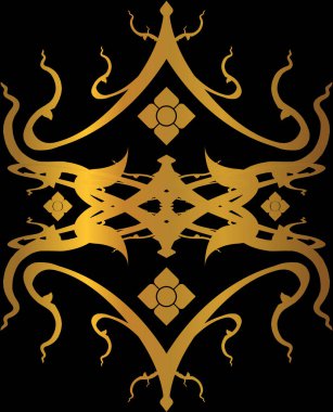 Tayland sanat dekorasyonu unsuru. Vektör illüstrasyonu