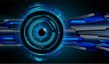 Mavi göz siber devre gelecekteki teknoloji konsepti