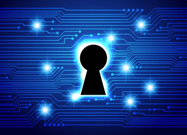 Soyut yüksek hızlı dijital internet bağlantısı tasarımı, siber güvenlik kavramı arka planı