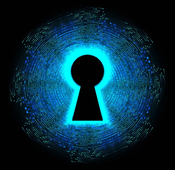 Cybersäkerhet Koncept Bakgrund Med Nyckelhål Abstrakt Hög Hastighet Digital Internetuppkoppling — Stock vektor