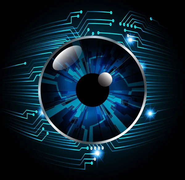 Blue Eye Cyber Circuit Future Technology Concept — Stockový vektor