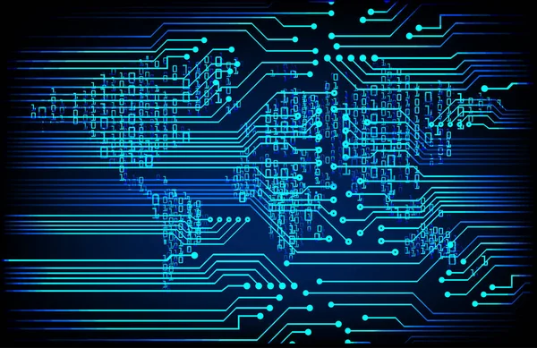 Fondo Concepto Tecnología Futura Circuito Cibernético Azul — Archivo Imágenes Vectoriales