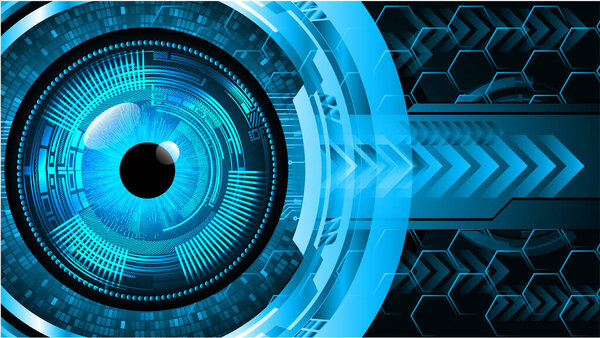 безопасность кибер-концепция фона с глазами, абстрактный высокоскоростной цифровой дизайн подключения к Интернету