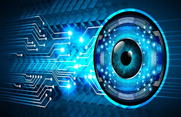 Mavi göz siber devre gelecekteki teknoloji konsepti