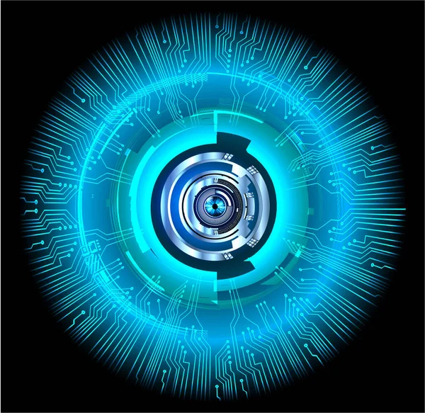Mavi göz siber devre gelecekteki teknoloji konsepti