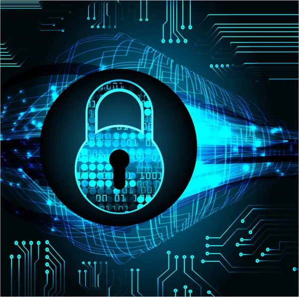 Kilitli siber güvenlik kavramı, soyut yüksek hızlı dijital internet bağlantısı tasarımı