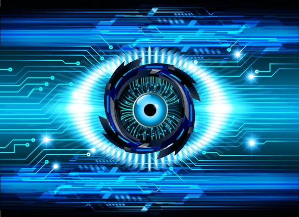 Sicherheit Cyber Konzept Hintergrund Mit Auge Abstrakte High Speed Digital — Stockvektor