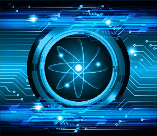 Dunkelblau Leuchtendes Atomschema Illustration Abstrakte Technologie Hintergrund Für Computergrafik — Stockvektor