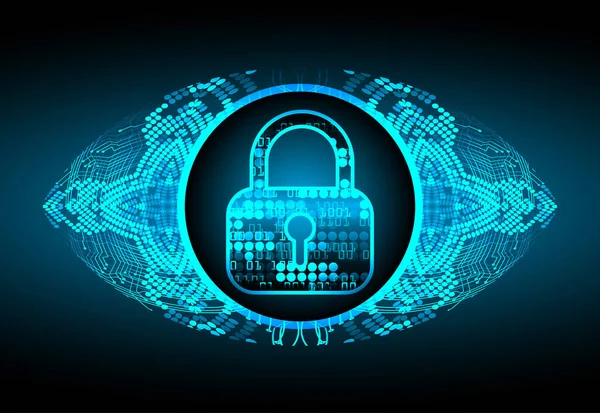 Kilitli siber güvenlik kavramı, soyut yüksek hızlı dijital internet bağlantısı tasarımı