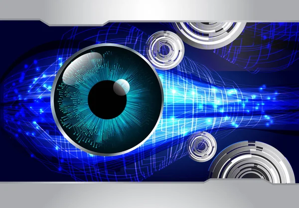 Blue Eye Cyber Circuito Futuro Tecnologia Conceito Fundo — Vetor de Stock