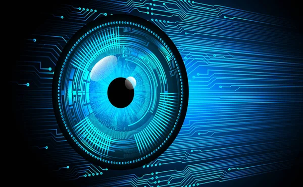 Mavi göz siber devre gelecekteki teknoloji konsepti