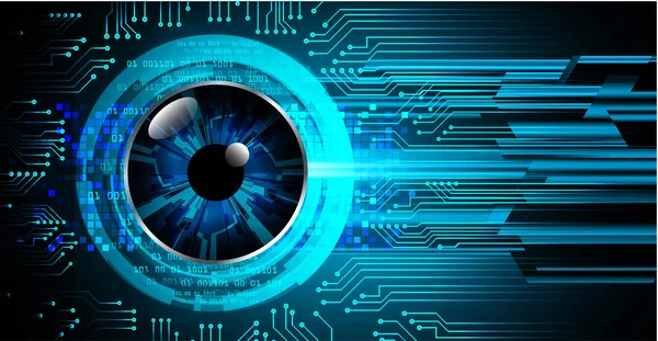 青い目のサイバー回路将来の技術コンセプト背景 — ストックベクタ
