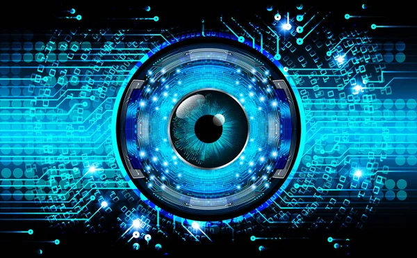 Blue Eye Cyber Circuito Futuro Concetto Tecnologia — Vettoriale Stock