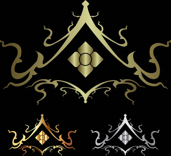 Tayland sanat dekorasyonu unsuru. Vektör illüstrasyonu