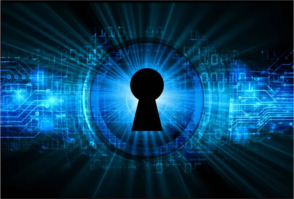 Cybersäkerhet Koncept Bakgrund Med Nyckelhål Abstrakt Hög Hastighet Digital Internetuppkoppling — Stock vektor