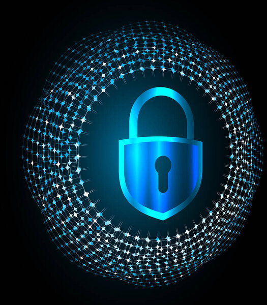 Абстрактный дизайн высокоскоростного цифрового интернета, концепция кибербезопасности