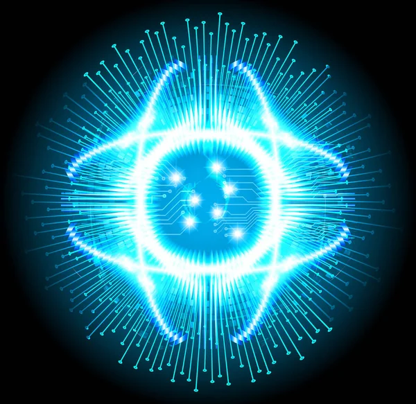 Mavi göz siber devre gelecekteki teknoloji konsepti