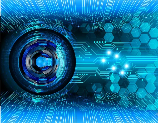 Teknoloji bilimi konsepti göz dijital bağlantısı ve soyut arka planda ikili hi teknolojisi