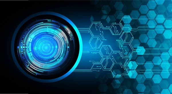 Mavi göz siber devre gelecekteki teknoloji konsepti