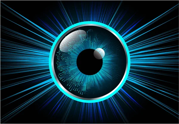 Modré Oko Kyber Obvod Budoucí Technologie Koncept Pozadí — Stockový vektor