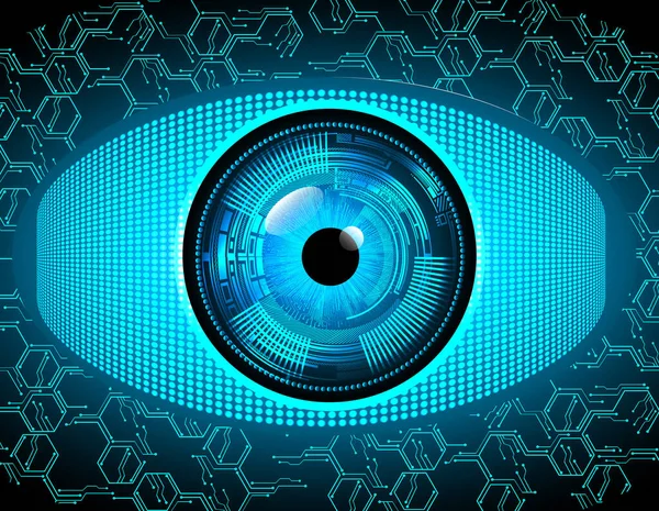 Fundo Conceito Cibernético Segurança Com Olho Design Abstrato Conexão Internet — Vetor de Stock
