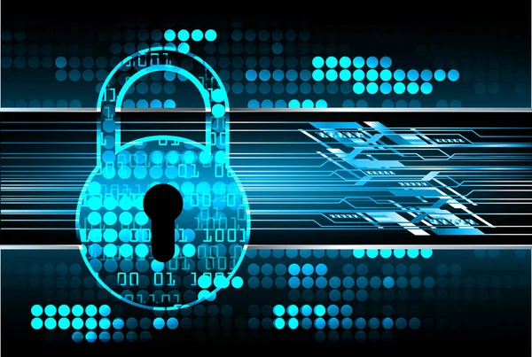 Kilitli siber güvenlik kavramı, soyut yüksek hızlı dijital internet bağlantısı tasarımı